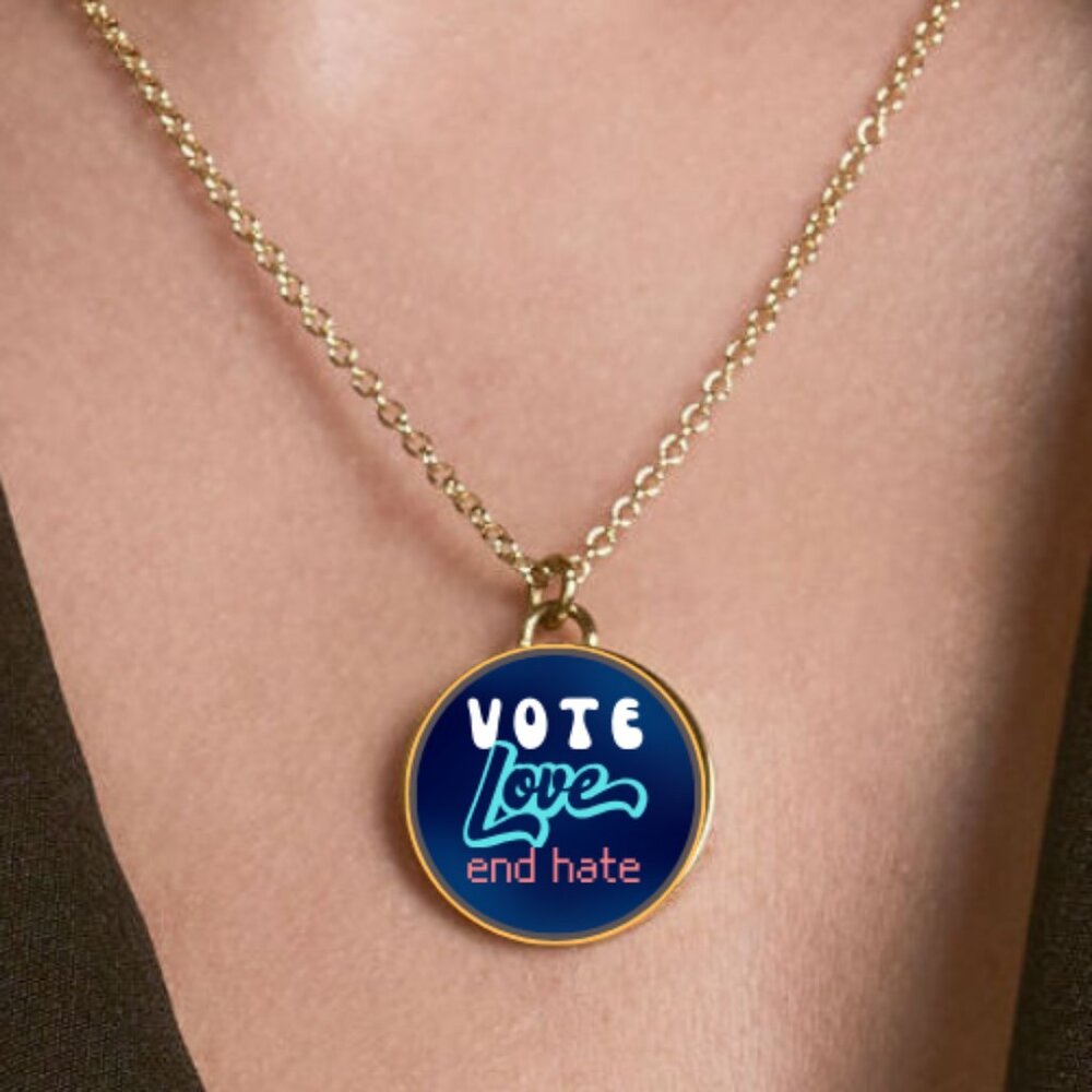 Vote Love Necklace by Shopatluxe
